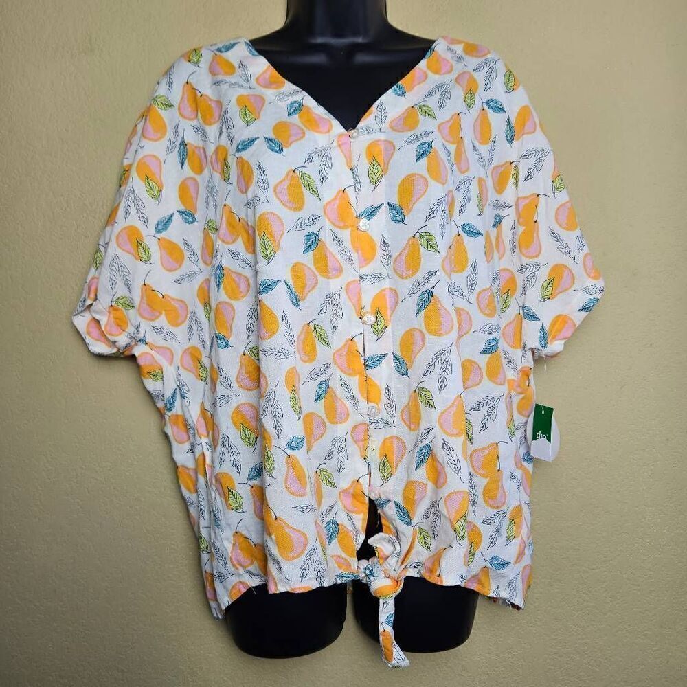 NWT Dip Linen Blend Pear Top